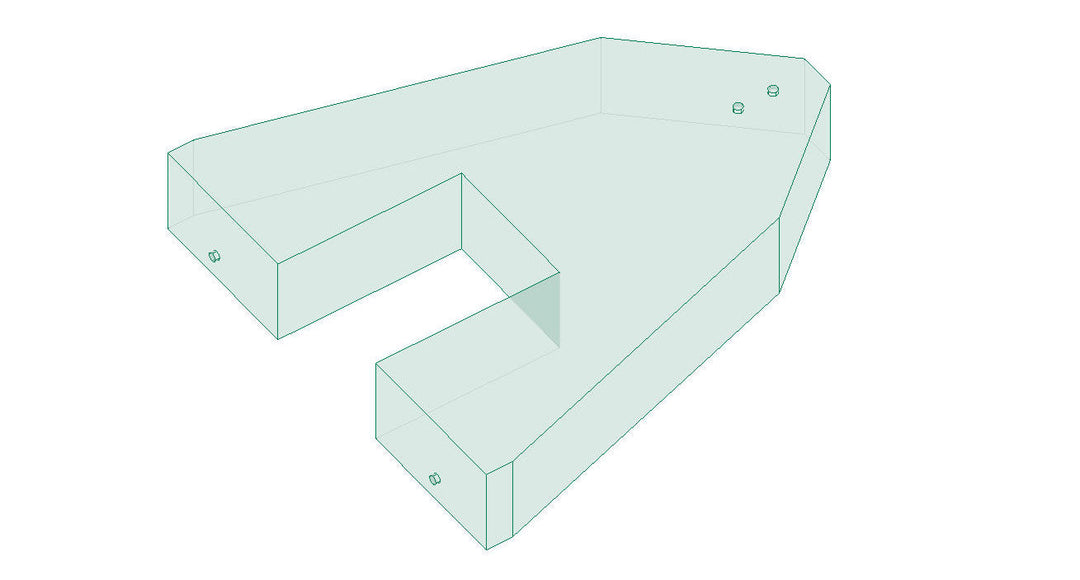 3D wireframe model of the Axis PNP 600 lbs Bow FatSac, a flexible water bag for kayak or boat transom mounting.
