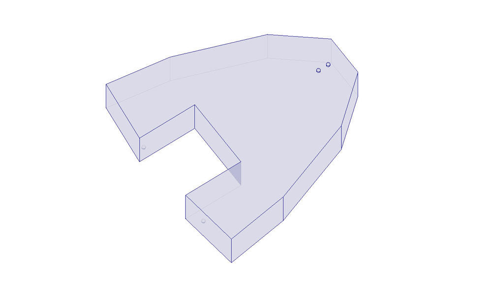 Clear 3D model of the Axis PNP 900 lbs Bow FatSac, a waterbag designed for wakeboarding boats, shown in a transparent view.