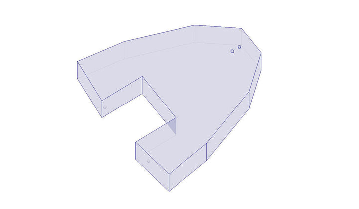 Clear 3D model of the Axis PNP 900 lbs Bow FatSac, a waterbag designed for wakeboarding boats, shown in a transparent view.