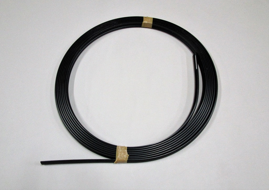 Black 4mm molding rub rail, 60-foot base strip, coiled for installation, suitable for marine or vehicle applications.