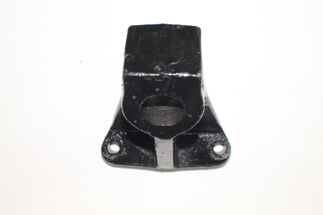 Black Mount Front Malibu ECOAT bracket with mounting holes, viewed from above on a white background.