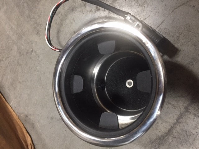 RGB double stack stainless steel cup holder for 2018-2019 vehicles, designed for dual cup placement.