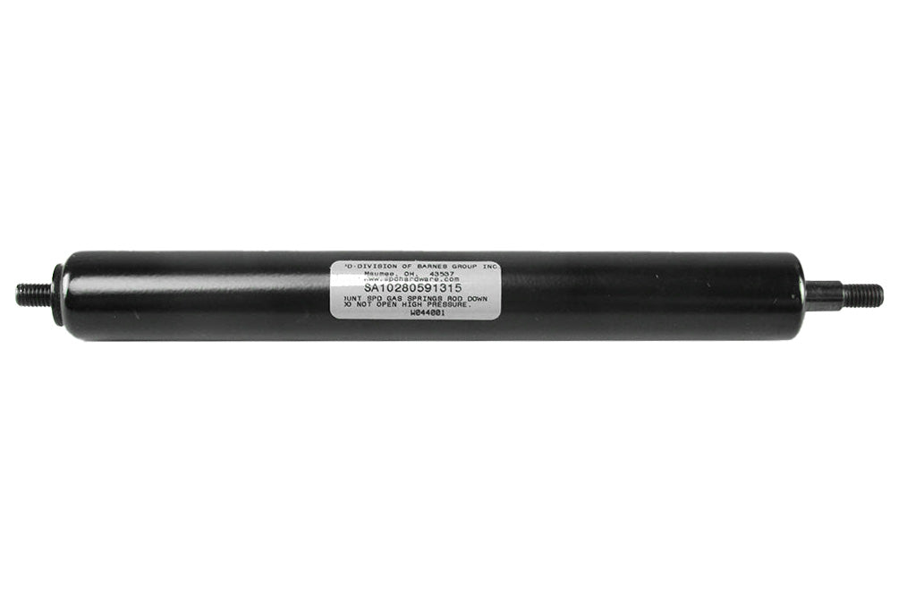 Gas spring, 315-pound capacity, G3 Tower model, 18-inch length, black, with threaded ends for equipment support.