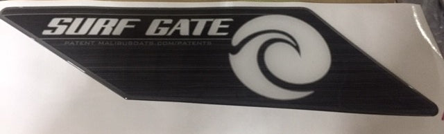 Axis Surf Gate Bling port cover with black and white design and logo, for boat surf gate decoration.