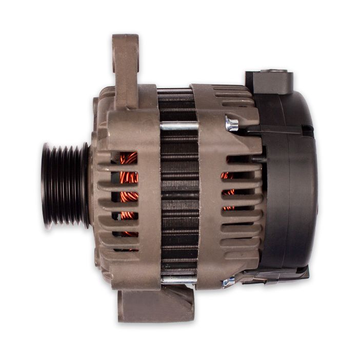 Alternator 95 AMP for Ford 6.2 engine, automotive electrical component with pulley and cooling vents.