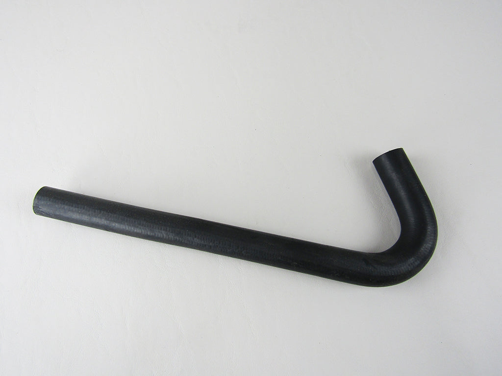Black formed hose with a curved end, designed for industrial or automotive fluid transfer applications.