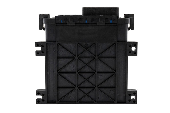 Orange Surf Gate Control Box, black and rectangular with mounting brackets, used to operate surf gate functions on a boat.