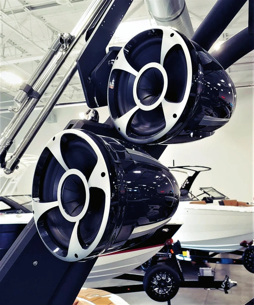 Two Wet Sounds REV10 Tower Speakers in Malibu-Black, 18-21&