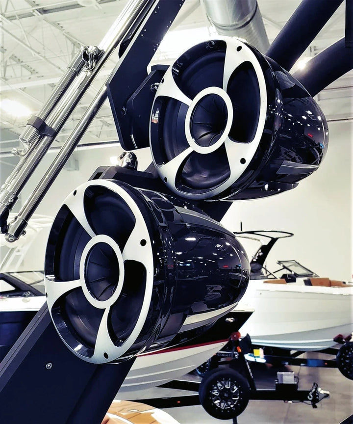 Two Wet Sounds REV10 Tower Speakers in Malibu-Black, 18-21&