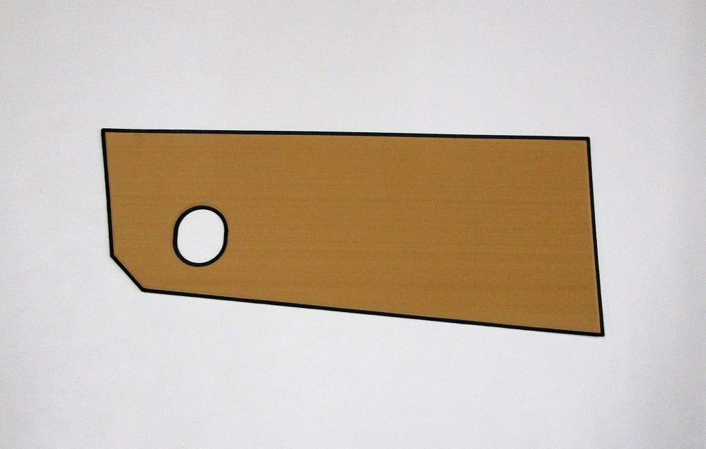 Rear step pad in mocha color with a circular hole, designed for Tread-Stbd 23 vehicle model.