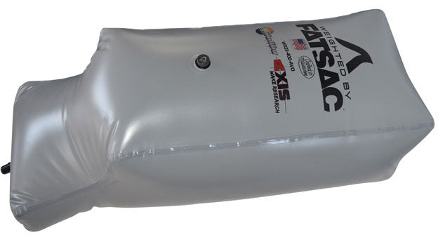 Malibu/Axis PNP 400 lbs rear FatSac water bag for boat ballast, with logo and valve, designed for adjustable weight distribution.