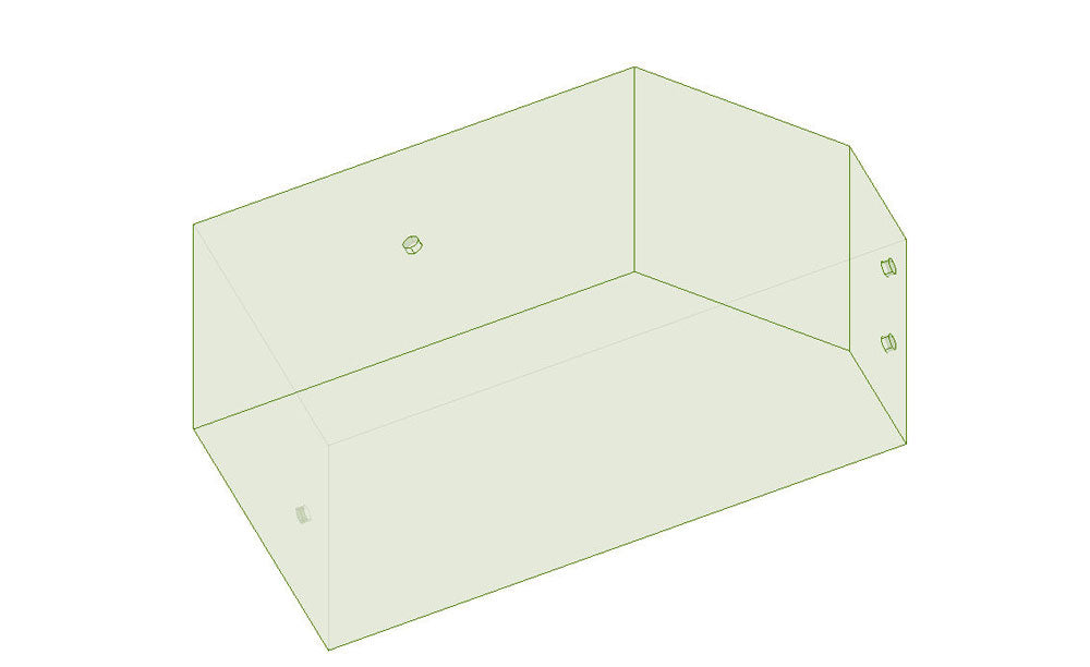 Outline of Malibu PNP 550 lbs Rear FatSac, a large, rectangular, inflatable water bag for boat ballast.