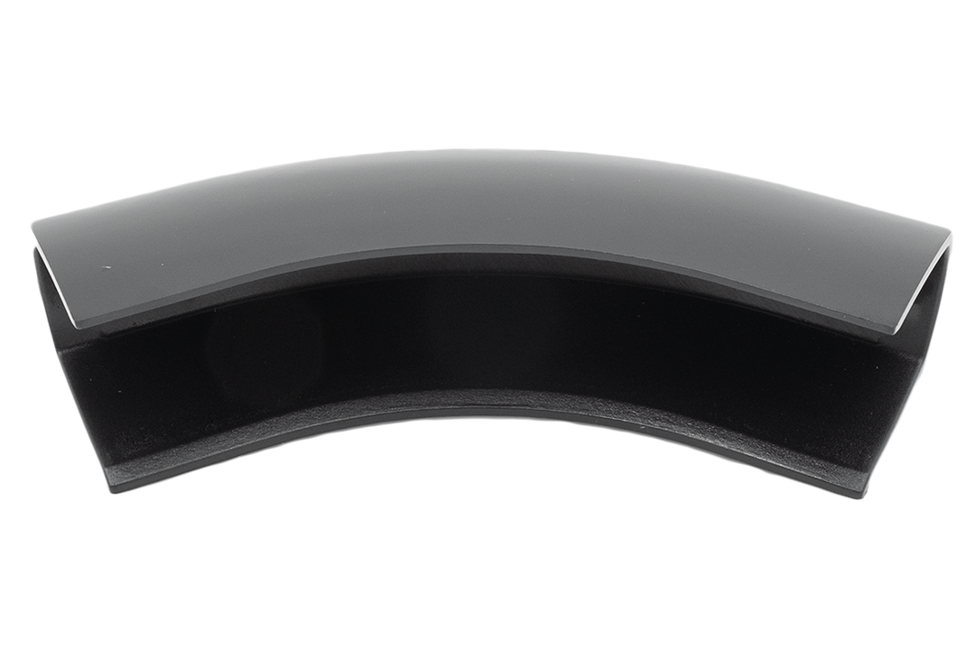 Axis Center Cap, black plastic wheel center cap with a smooth, curved design for vehicle wheel aesthetics.