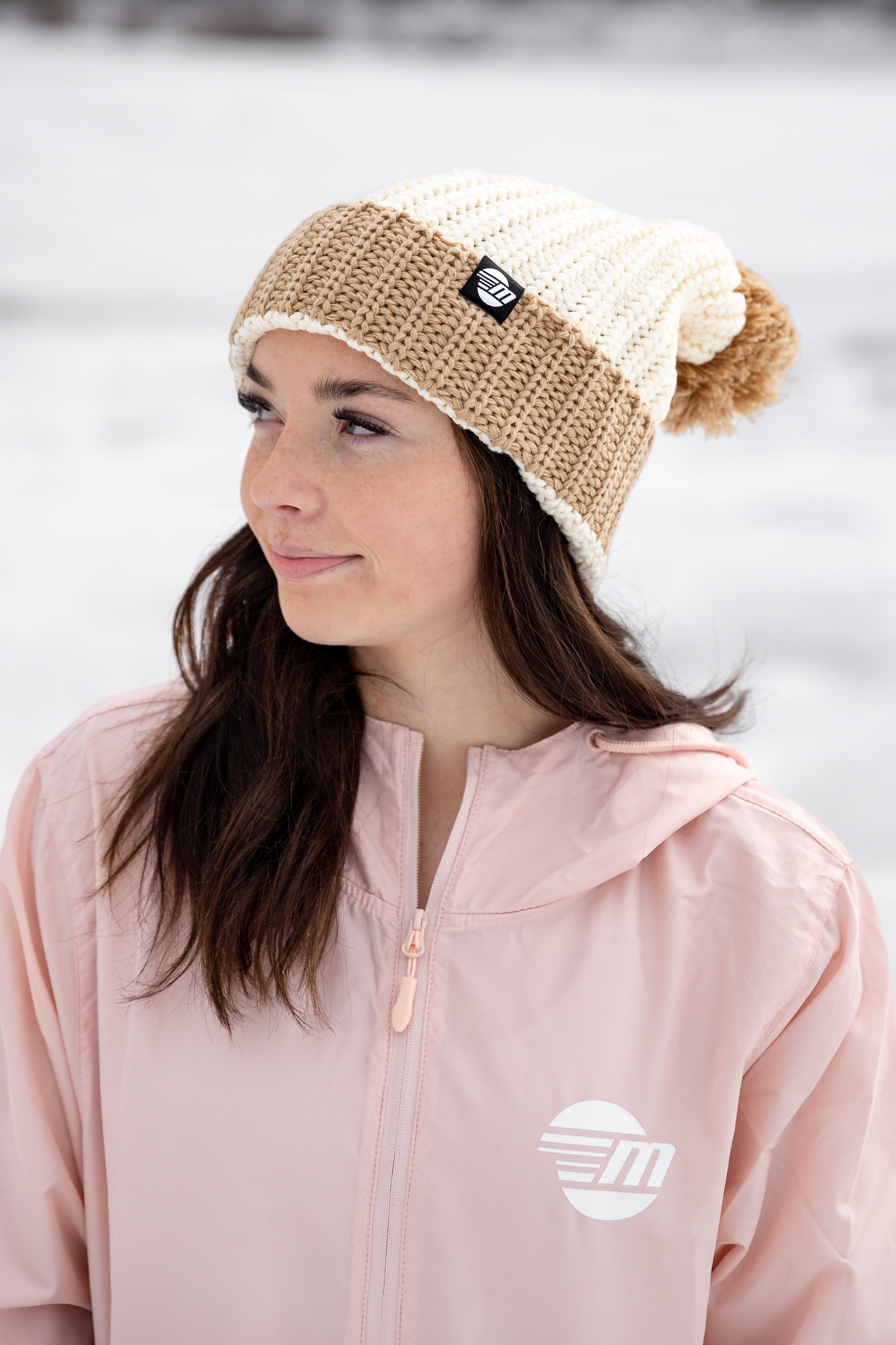 Women's Cable-Nit Pom Beanie