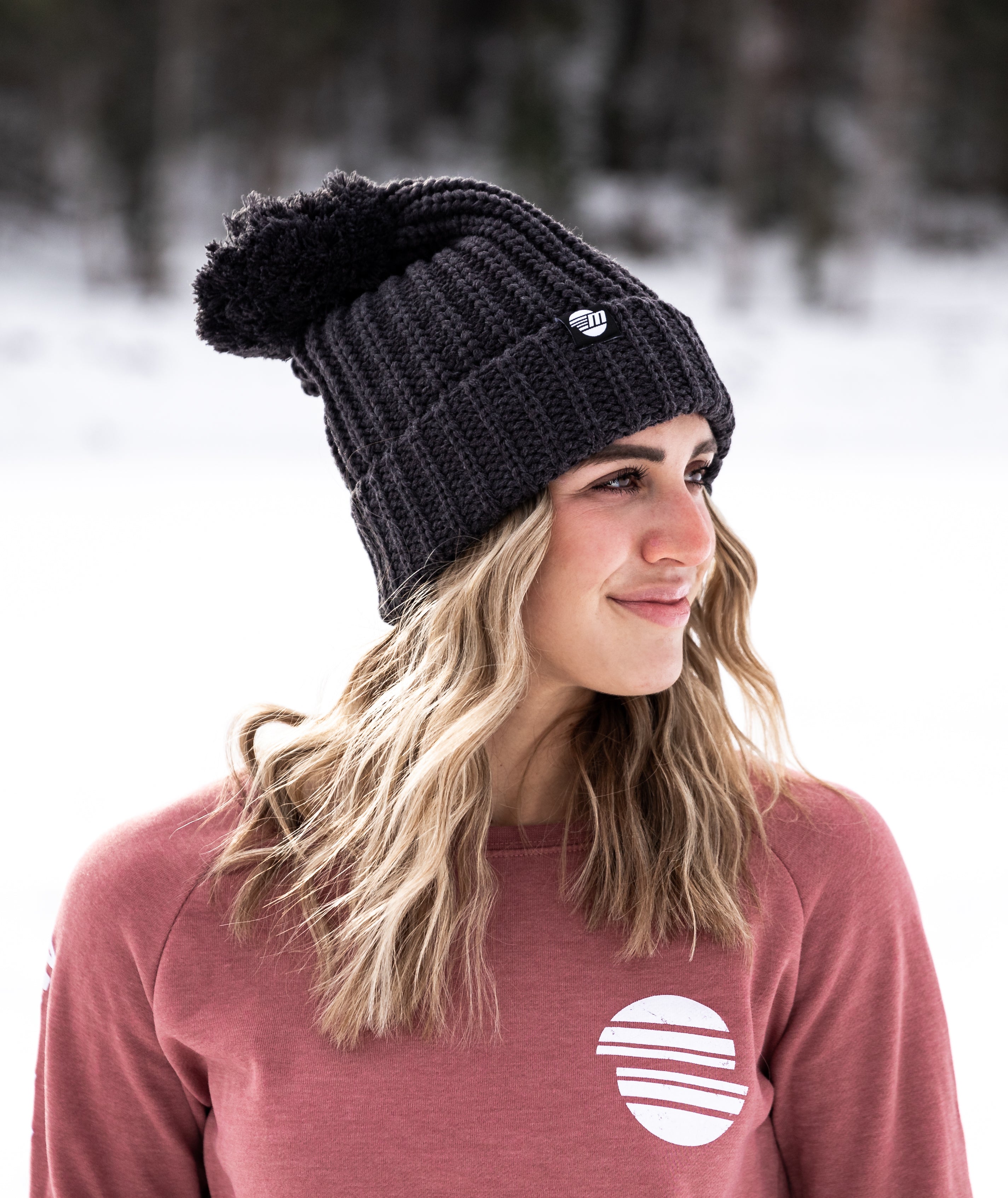 Women's Cable-Nit Pom Beanie