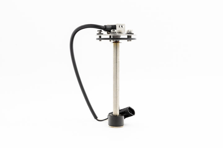 Sending unit, WEMA, 6-inch, with metal rod, electrical connector, and mounting hardware, used for fluid level measurement.