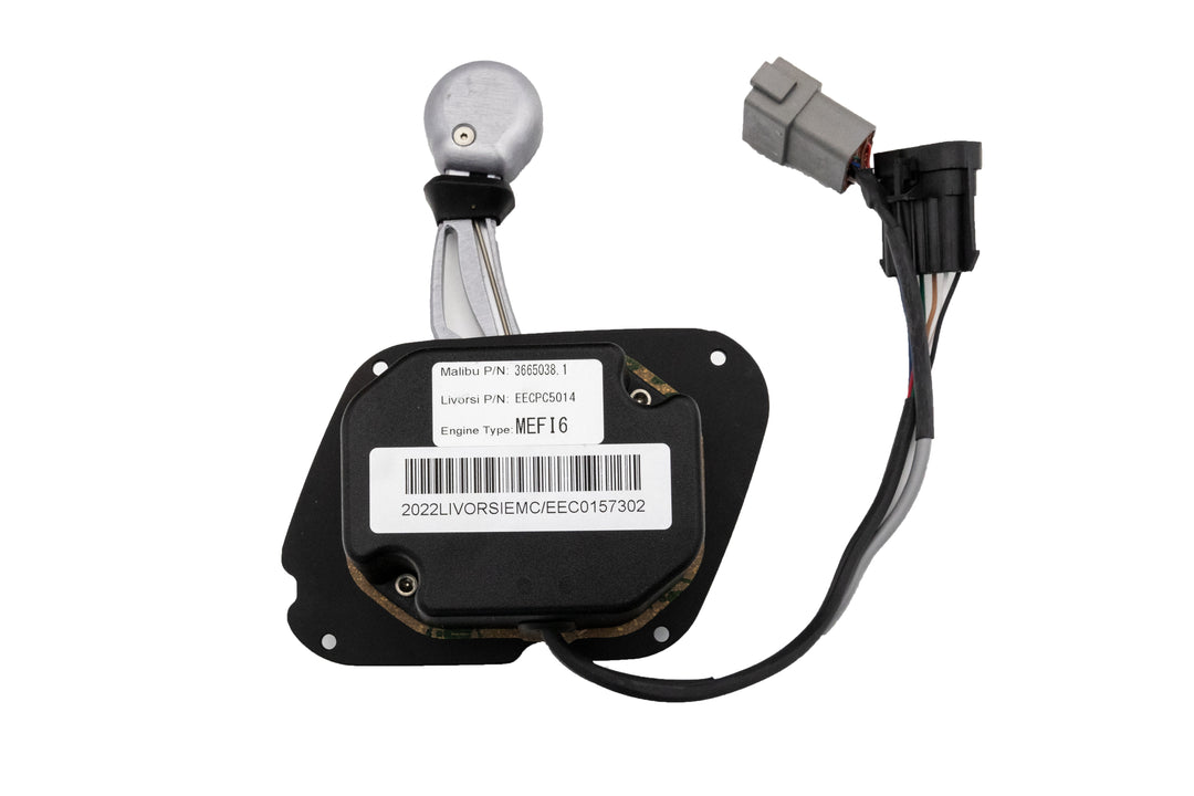 Malibu Control module for Mefi-6 engine, with wiring harness and connector, used in marine or boat engine systems.