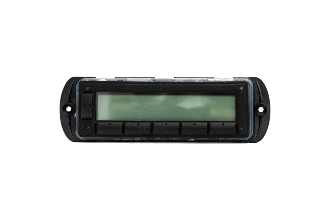 Right Mux Switch Module with a rectangular digital display and five black control buttons, used for switching applications.