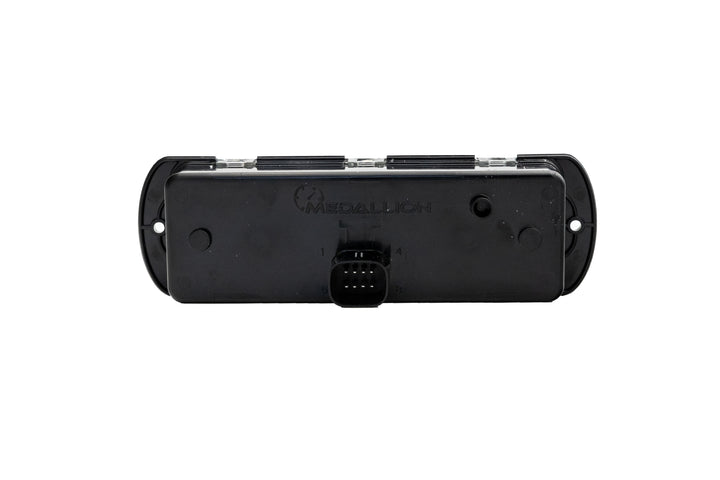 Back view of a black Right Mux Switch Module with connector port and branding, isolated on a white background.