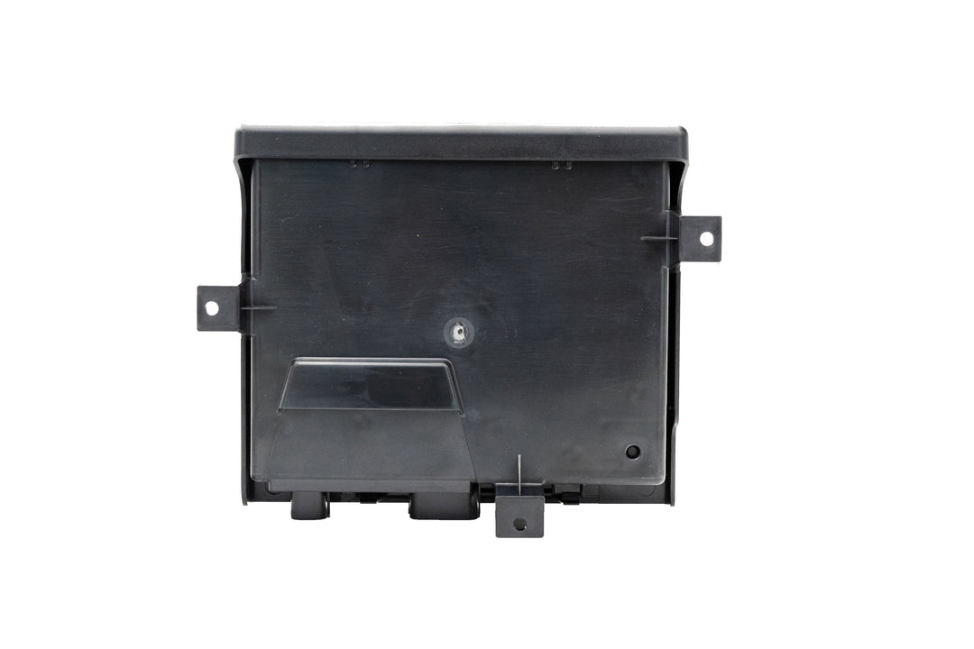 Black power module for primary axis 17-21, with mounting brackets and a transparent cover on a white background.