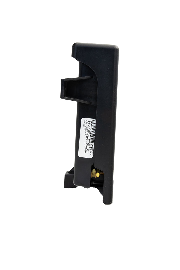 Power module-Primary, Axis 17-21, black rectangular device with a label and gold connector, viewed from the side.