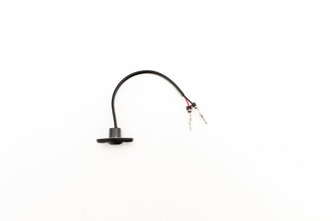 Red LED light with screw-down base, dome cover, and Delphi Axis connector, designed for 2018 and later vehicles.