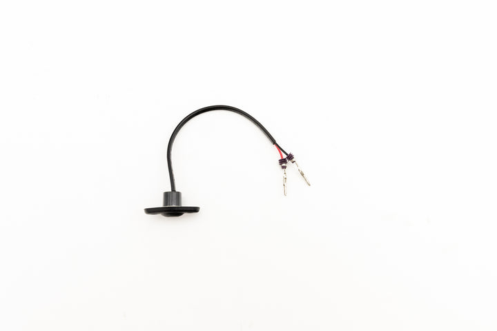 Red LED light with screw-down base, dome cover, and Delphi Axis connector, designed for 2018 and later vehicles.