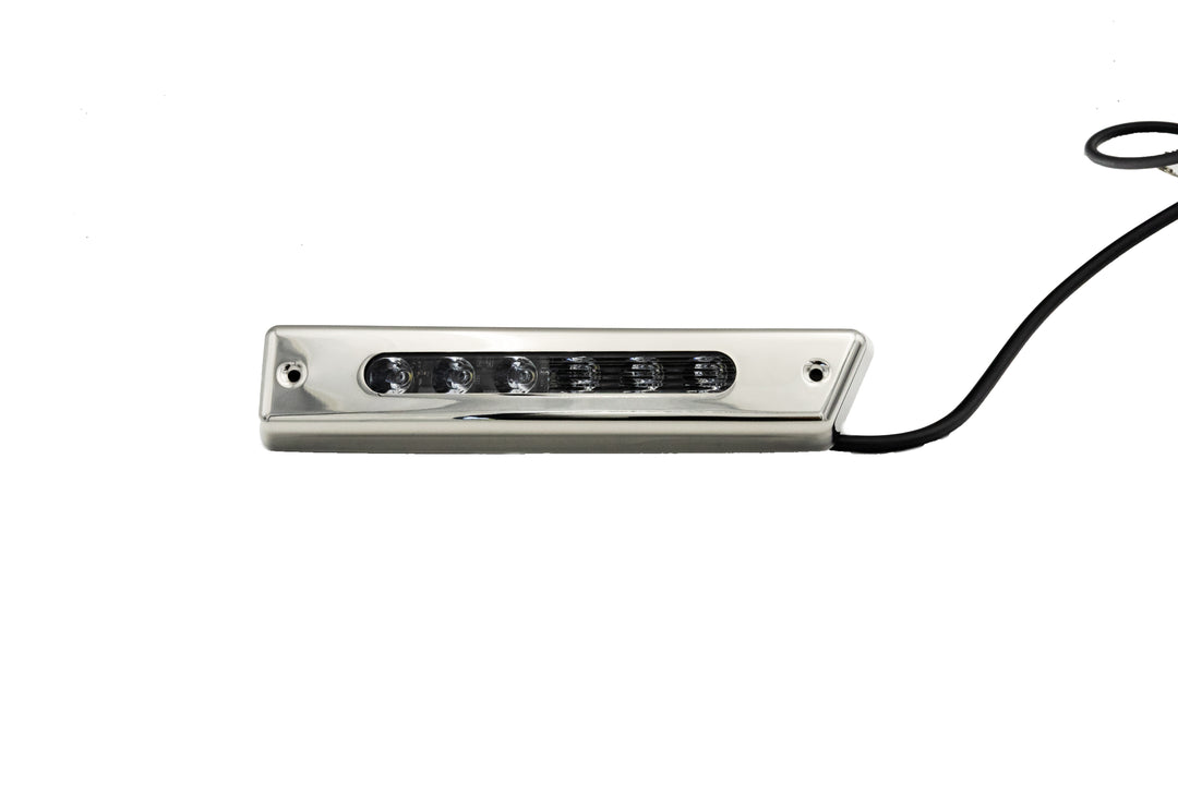 23 LSV Docking Light Port with LED lights and black wiring for marine boat docking and navigation.