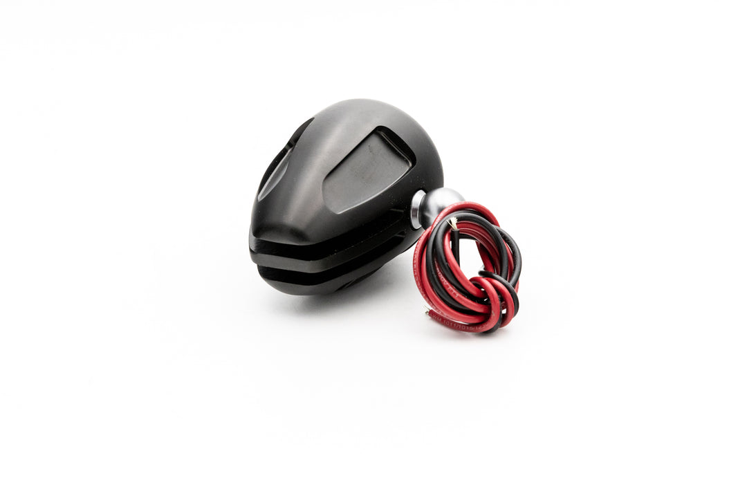 LED tower light, 16-19 inches, black and red wiring, used for industrial signaling and safety applications.