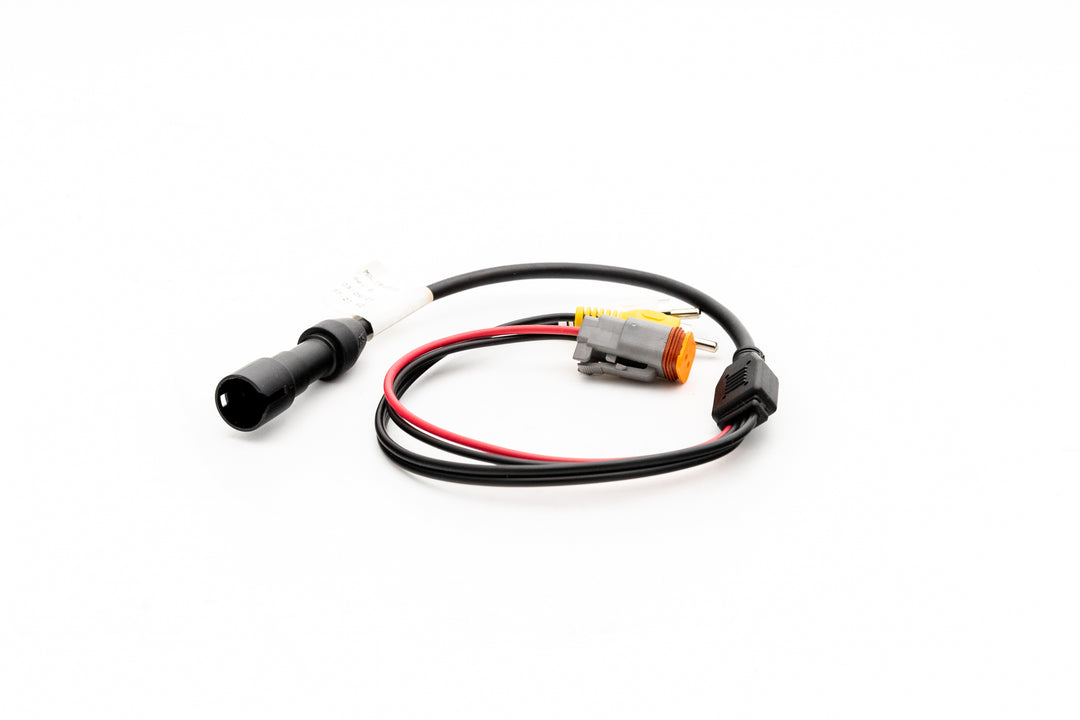 Video to composite cable with RCA connectors and power adapter for connecting cameras to display devices.