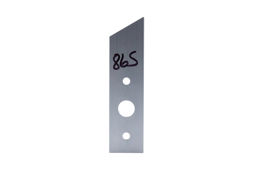 Inside starboard GV tower speaker mount with three holes, labeled "865" in black marker.