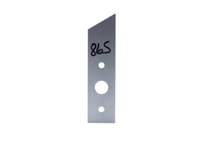 Inside starboard GV tower speaker mount with three holes, labeled "865" in black marker.