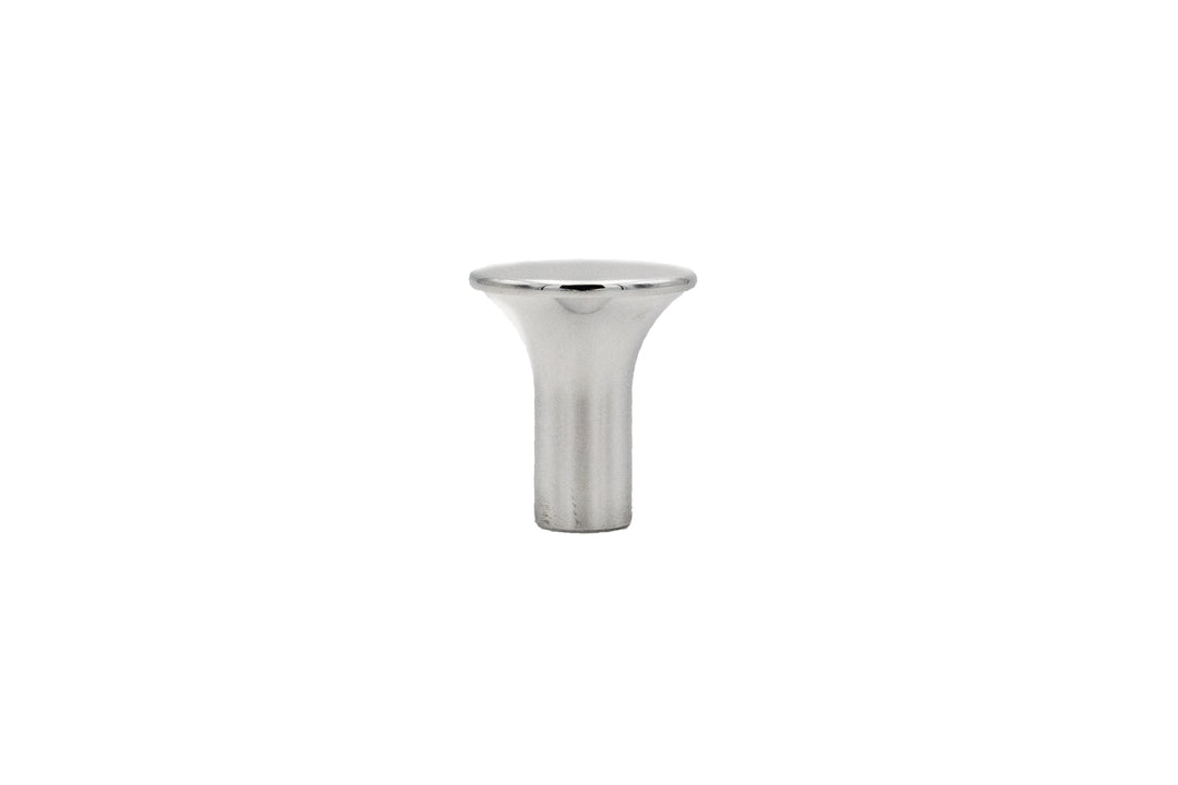 Polished rack pull pin knob with a sleek, shiny finish, designed for secure grip and easy adjustments.