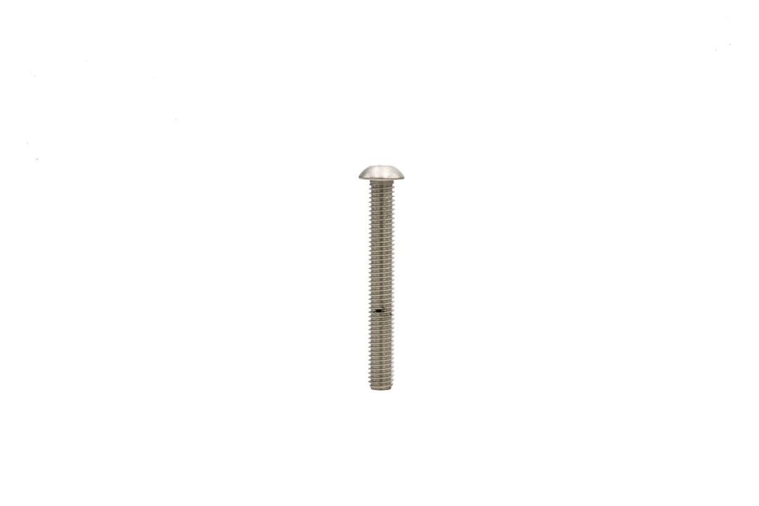 Stainless steel bolt, 3/8"-16 x 3 inches, with a rounded head and threaded body for fastening applications.