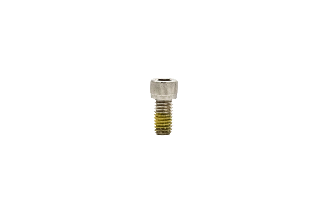 Steel bolt with a 3/8-inch diameter, 3/4-inch length, featuring Loctite threadlocker applied on the threaded part.