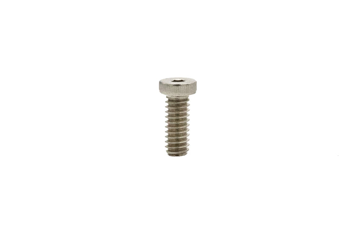Low profile screw, 1/4"-20 x 5/8" size, made of metal with a flat, textured head and threaded body.