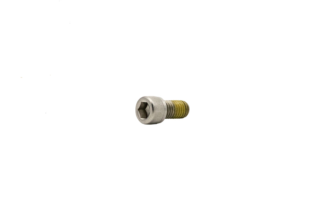 Metal bolt with a hex socket head, 3/8-inch diameter, 3/4-inch length, with Loctite threadlocker applied.
