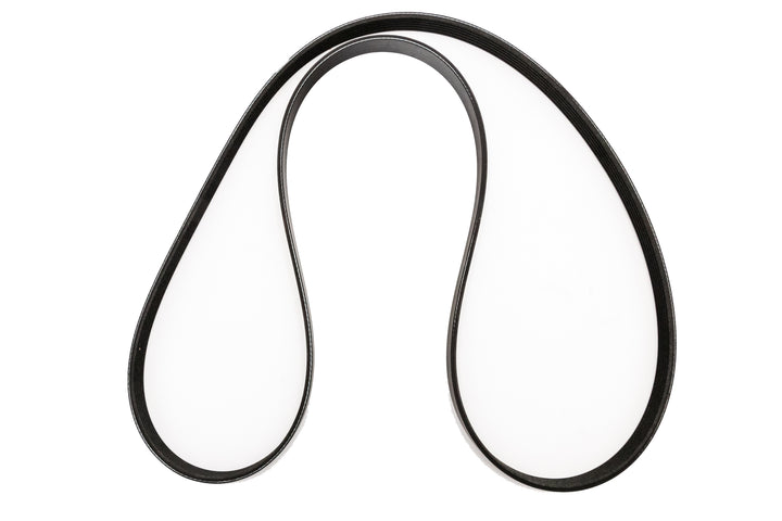 Black serpentine belt for a 6.0 engine, used to drive the alternator and other accessories.
