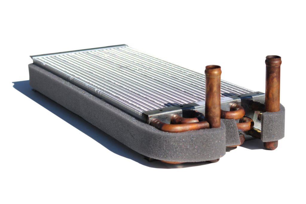 3 Vent Heater Core for Heater Craft models, featuring metal fins and copper tubes, designed for boat heating systems.