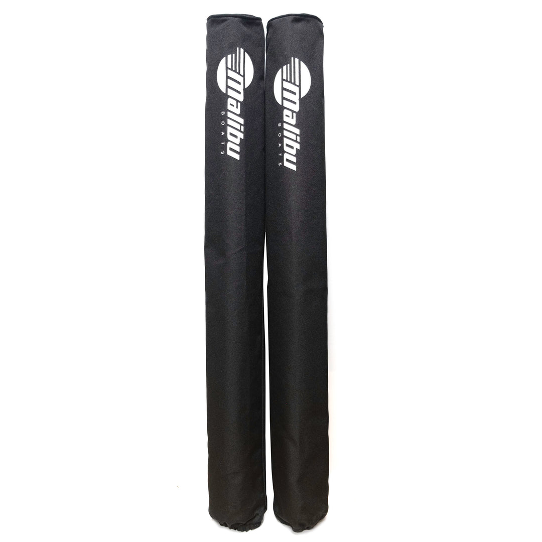 Pair of 36" Malibu/Axis trailer guide pole pads in black with white logo, designed to protect boat guide poles during transport.