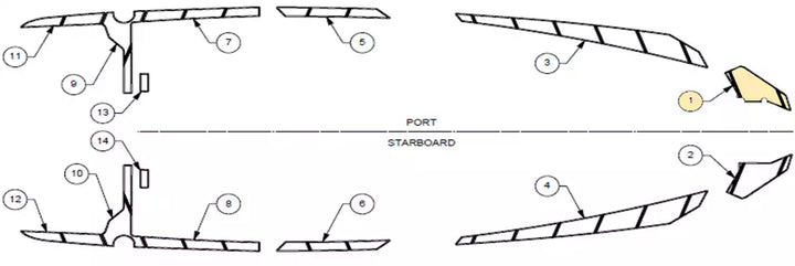 Diagram of the Soft Grip Top Deck-M240, showing detailed parts and layout of the top deck with labeled components.