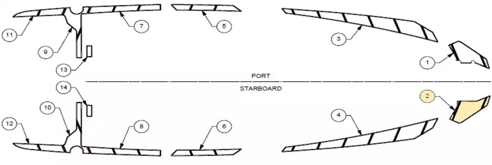 Diagram of the Soft Grip Top Deck-M240 with labeled parts, showing detailed layout and components of the firearm&