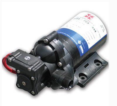 Heater Craft 3 GPM shower pump with black motor, mounting bracket, and white label, designed to boost shower water flow.