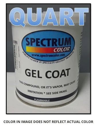 Malibu/Axis Charcoal Gel Coat 2012-2017 in a quart container, used for boat repairs, with Spectrum Color branding and flammable warning.
