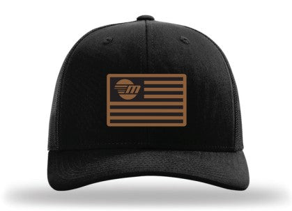 Black Freedom Hat with a brown American flag and "Freedom" logo patch on the front.