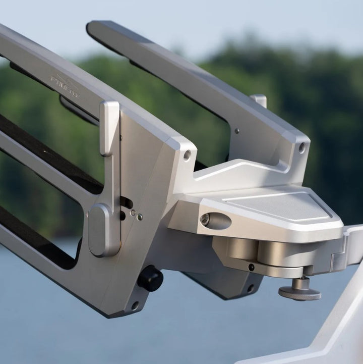 Close-up of the Gen 2 Pull-Pin Assembly for Malibu/Axis Clamping Rack, 2019-2023, showing metallic components and adjustment features.