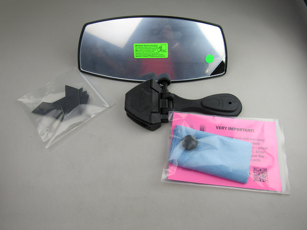 Black composite boat mirror