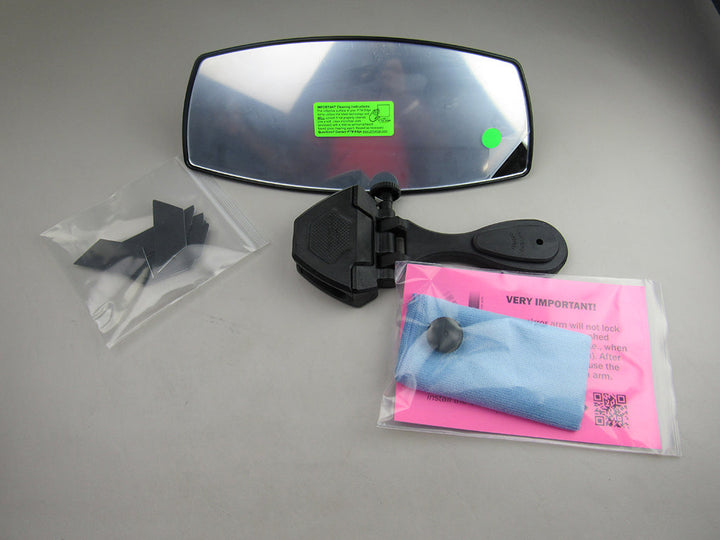 Black composite boat mirror