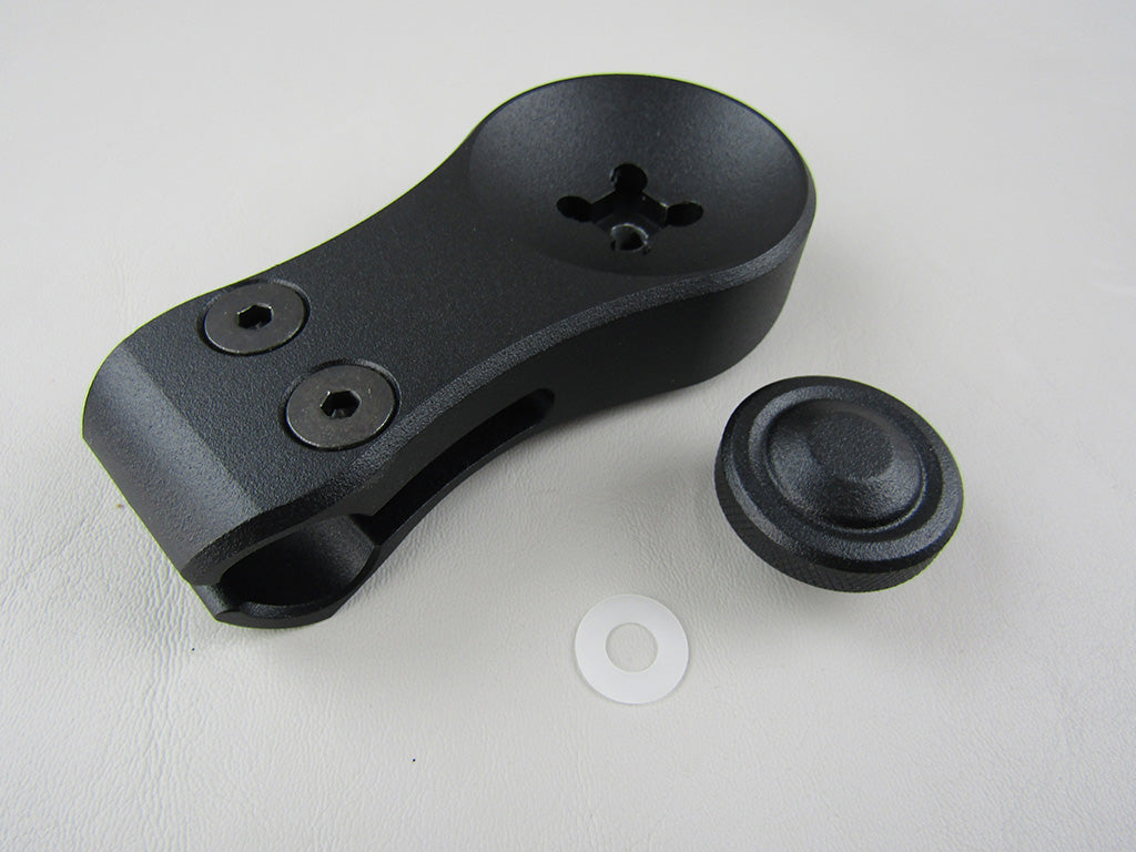 Axis Tower Arm Adapter with mounting hardware and rubber foot, used for securing and adjusting camera or sensor mounts.
