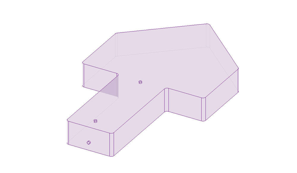 3D model of Axis PNP 950 lbs Bow FatSac with 1 1/8 fittings, featuring a cross-shaped design and mounting holes.